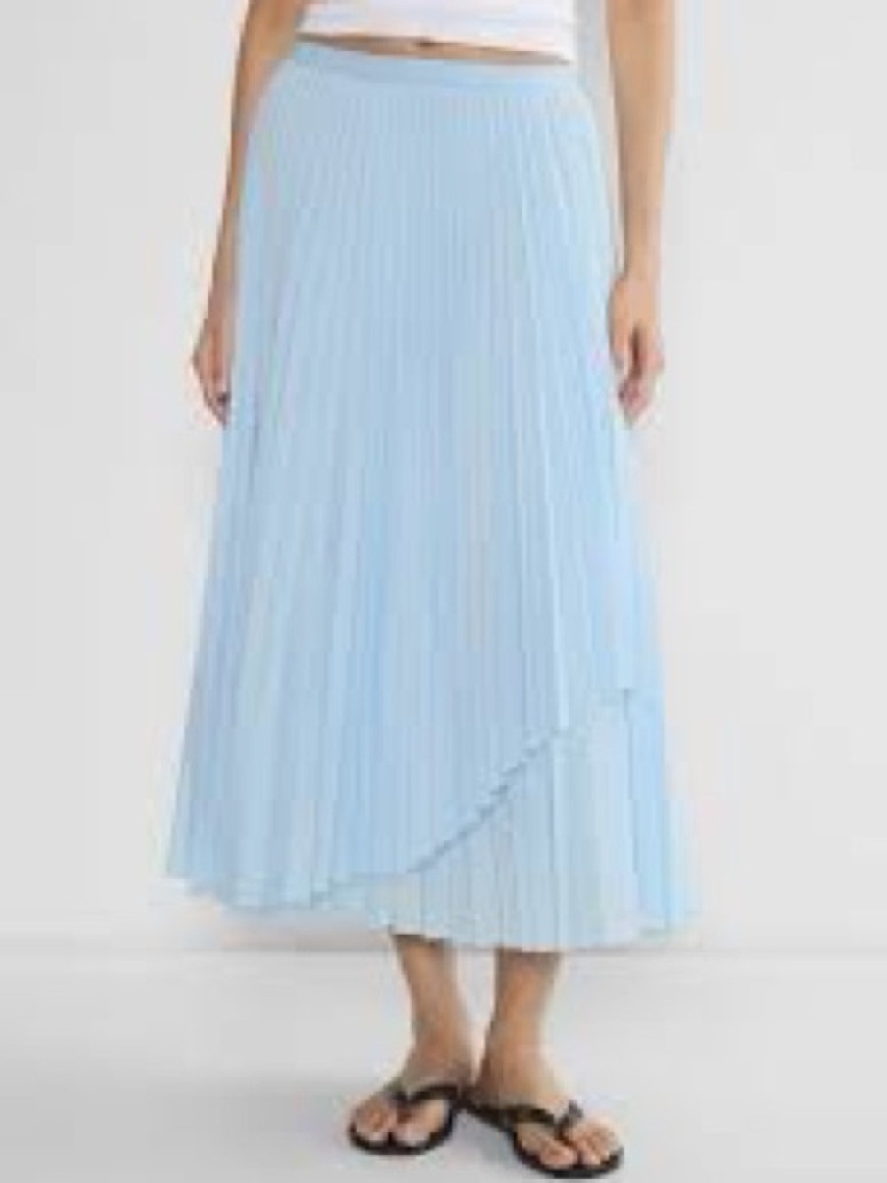 ARITZIA Babaton Ladder Poplin Feminine Balletcore Maxi Skirt size L | baby blue - Picture 2 of 7